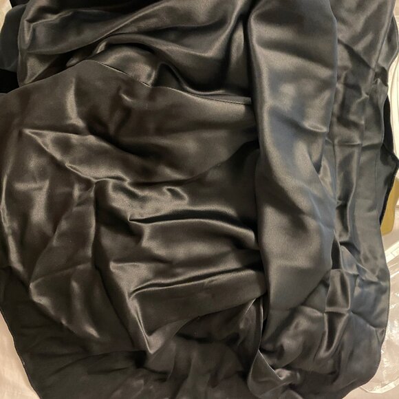 😍 DESIGNER DONALD DEAL DESIGNER DRESS BLACK VELVET & SILK 8 😍 - Picture 9 of 11